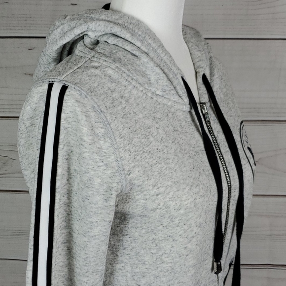 Pink• xs  jacket hoodie zip up sweatshirt gray - Picture 6 of 8